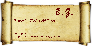 Bunzl Zoltána névjegykártya